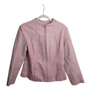 Alfani Women's Blush Leather Jacket